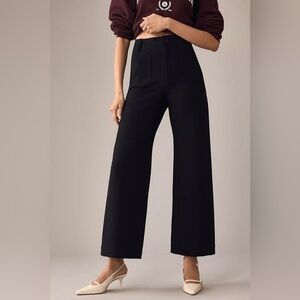 ANTHROPOLOGIE Maeve The Colette Ponte Wide-Leg Pants Crop 24 24P Petite Black